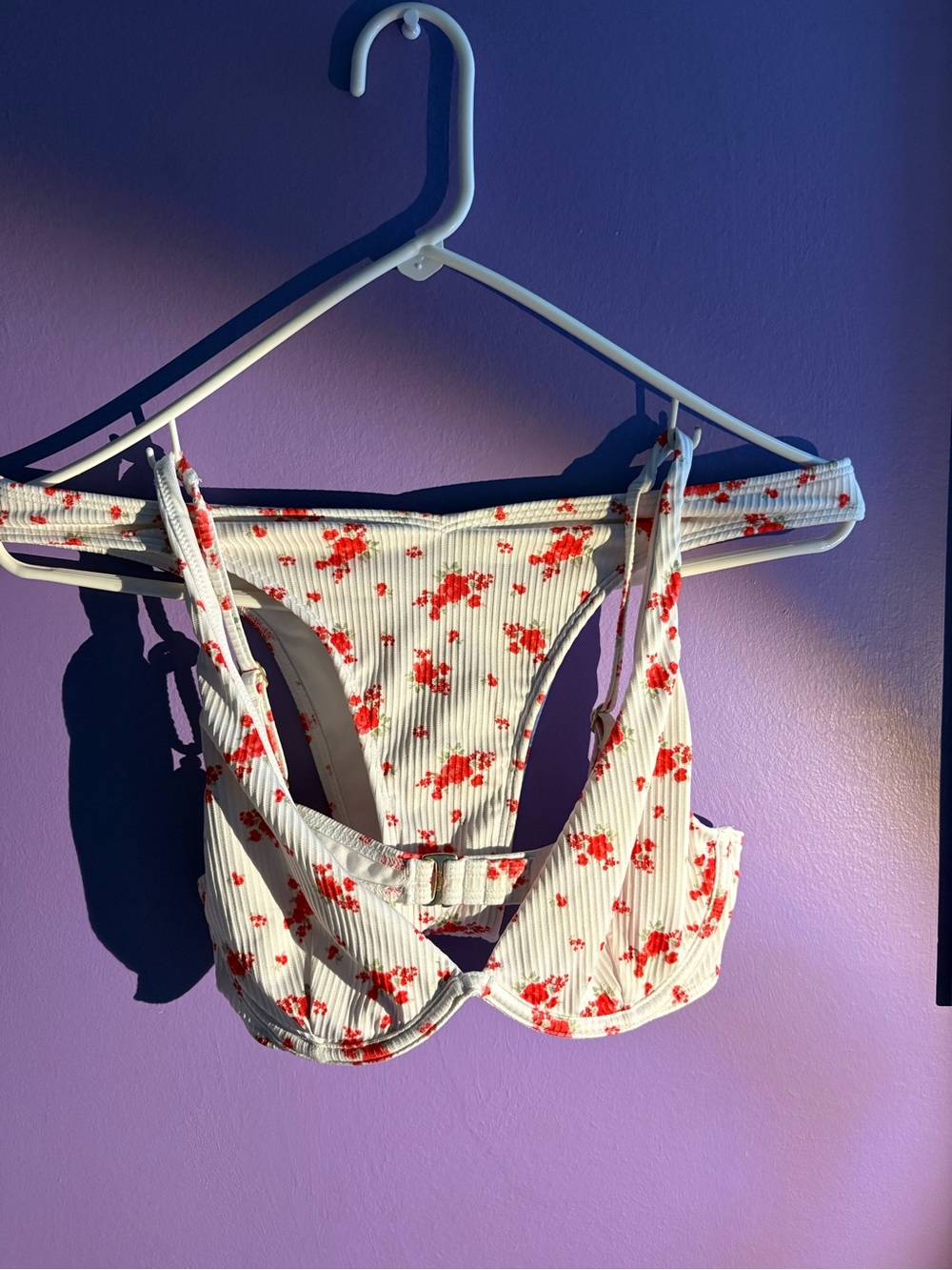 Hollister Floral White & Red Bikini Set